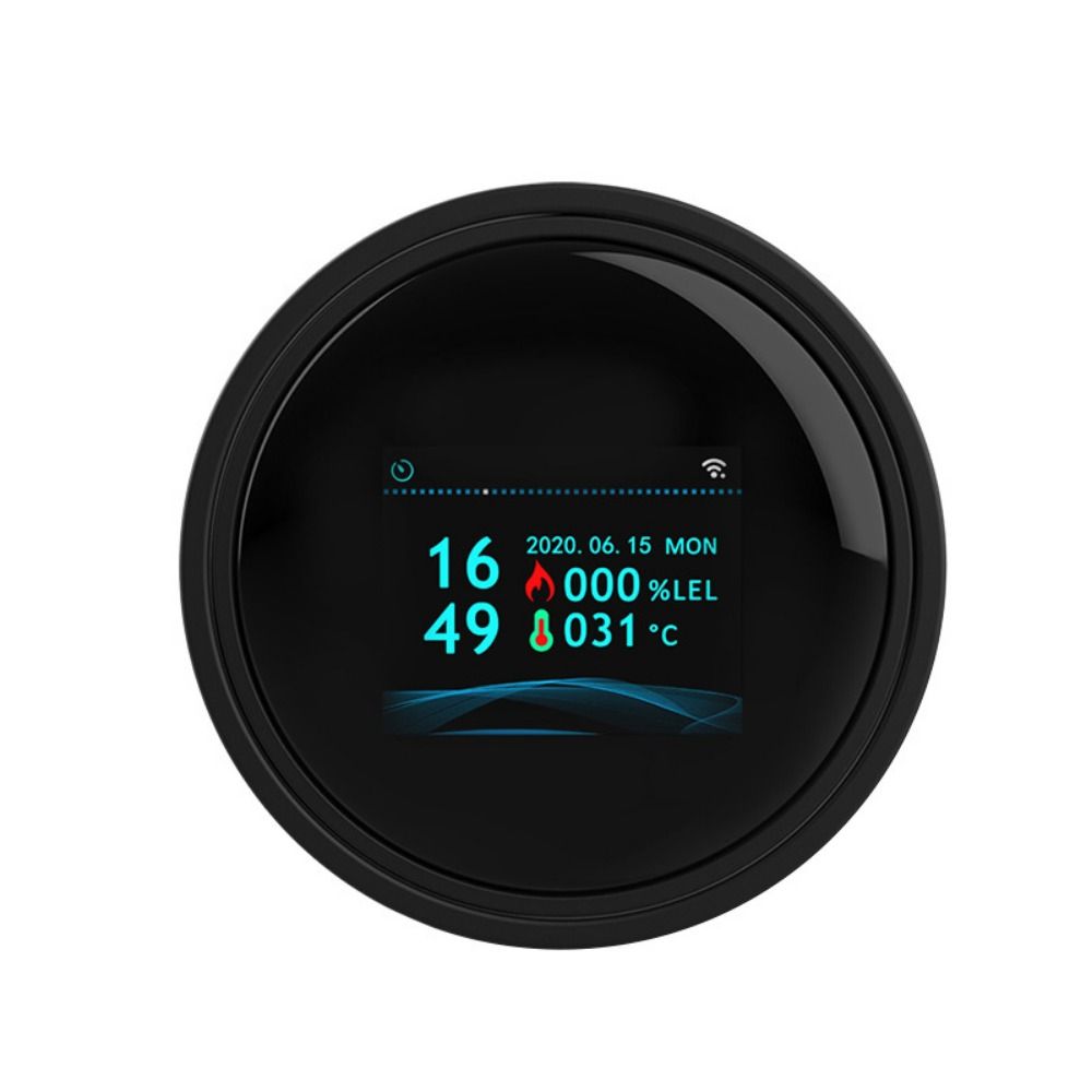 Security Natural Gas Leakage Detector Digital LED Fire Sensing Biogas Leak Detector Temperature Display Smart Gas Alarm Kitchen