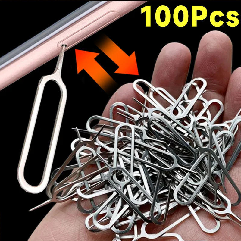 Pin de bandeja para tarjeta Sim, herramienta de extracción de aguja, eyector de Bandeja Universal, para Iphone 15, 14, Samsung, Xiaomi, 100 a 1 unidad