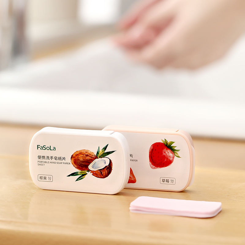 Papel de sabão para lavar as mãos portátil (50 peças) papel de lavagem das mãos para viagem pedaço de papel de sabão descartável portátil estudante pétala assim