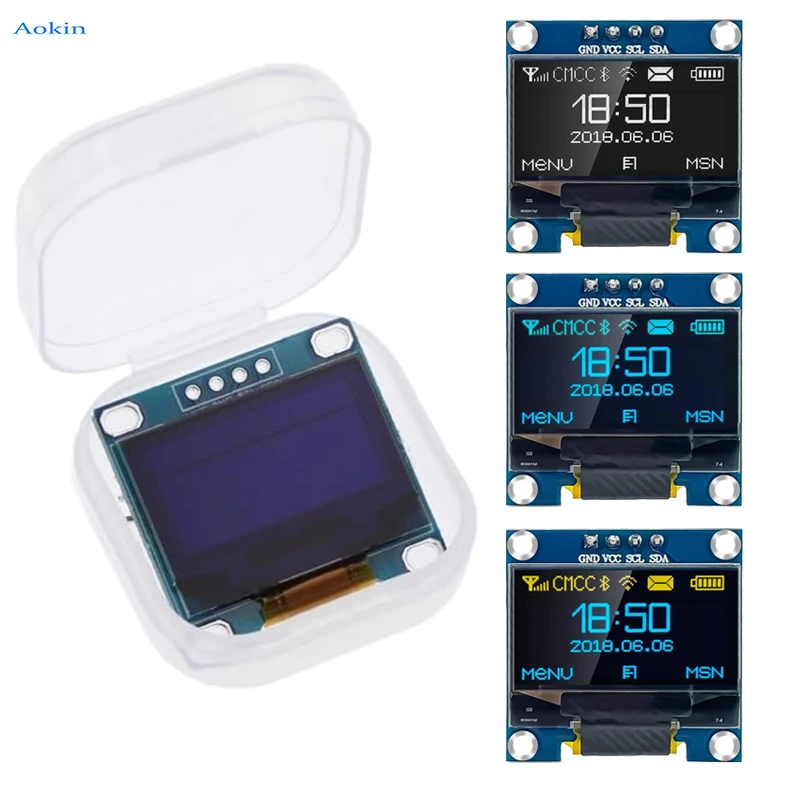 5 szt. Moduł wyświetlacza OLED 0,96 cala SSD1306 I2C IIC SPI Serial 128x64 3,3V-5V Niebieski/Niebiesko-Żółty/Biały dla Arduino ESP32 ESP8266
