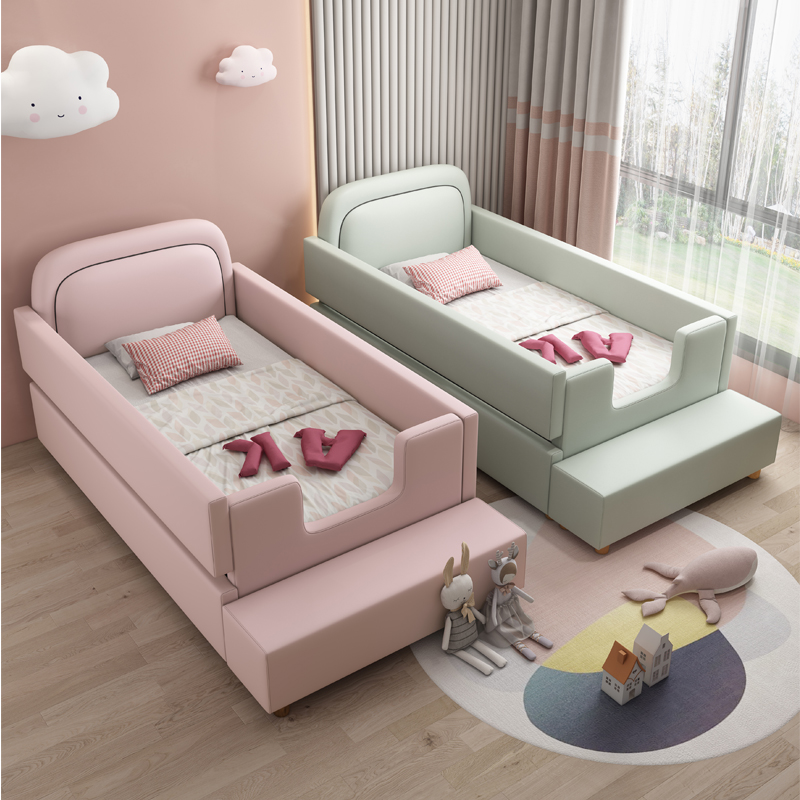 Camas De princesa para niñas y niños, Comferter moderno rosa, Cama De bebé, Loft, Camas De Dormitorio blancas, muebles para el hogar