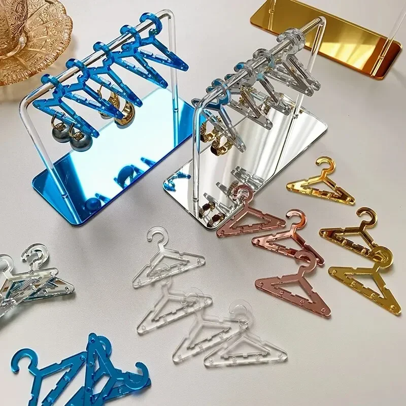 Neue 8-teilige einfarbige kleine Kleiderbügel in Form von Schmuckhaltern, baumelnde Ohrringe, Aufbewahrung, Persönlichkeit, Schmuck-Organizer-Halter