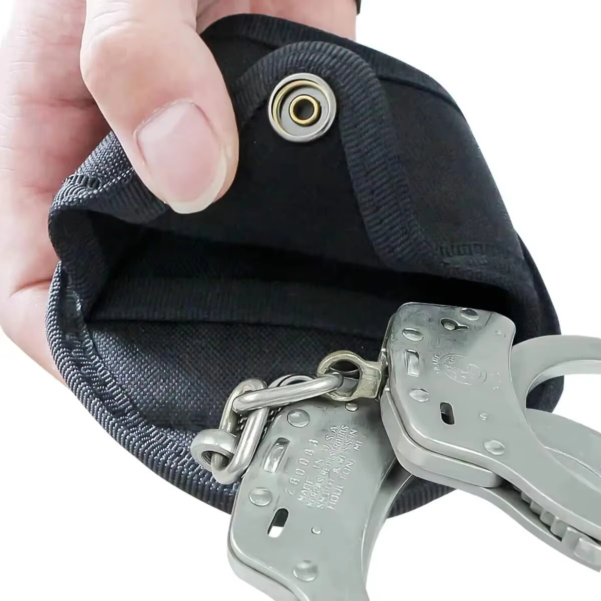 DIZETION Capa de algemas tática, bolsos de cintura de oficial, bolsa de acessórios de segurança, serve para cinto de serviço de 2 polegadas, parte superior aberta, tração rápida