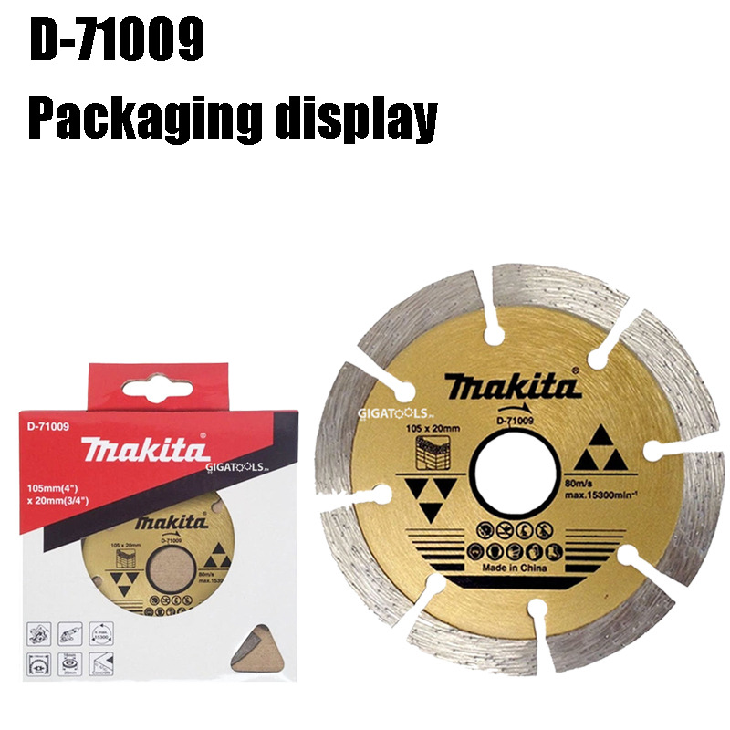 Makita Original D-71009 Disco de corte de diamante de 4 polegadas para concreto/pedra (105 mm x 20 mm)