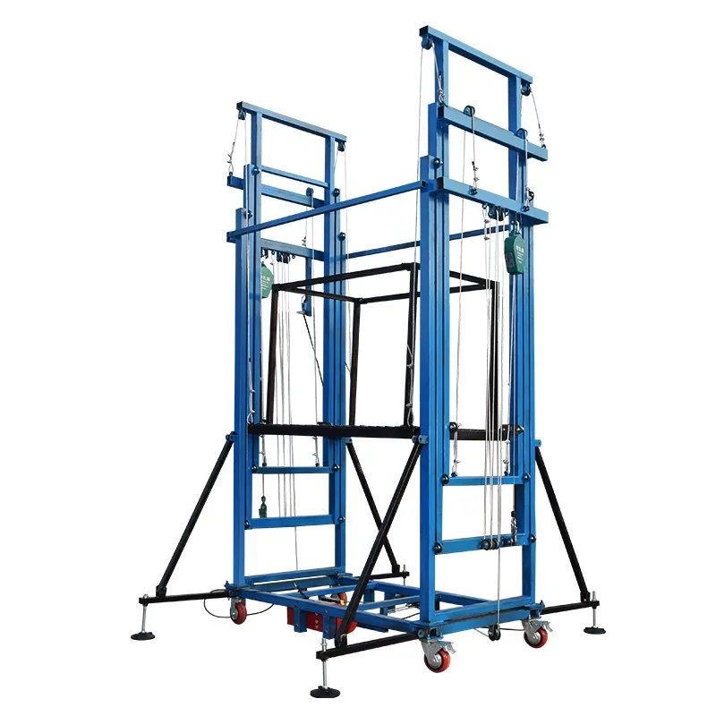 Electric Mobile Scaffolding Lift 4-10M Height Folding Platform With Remote Control For Construction Work