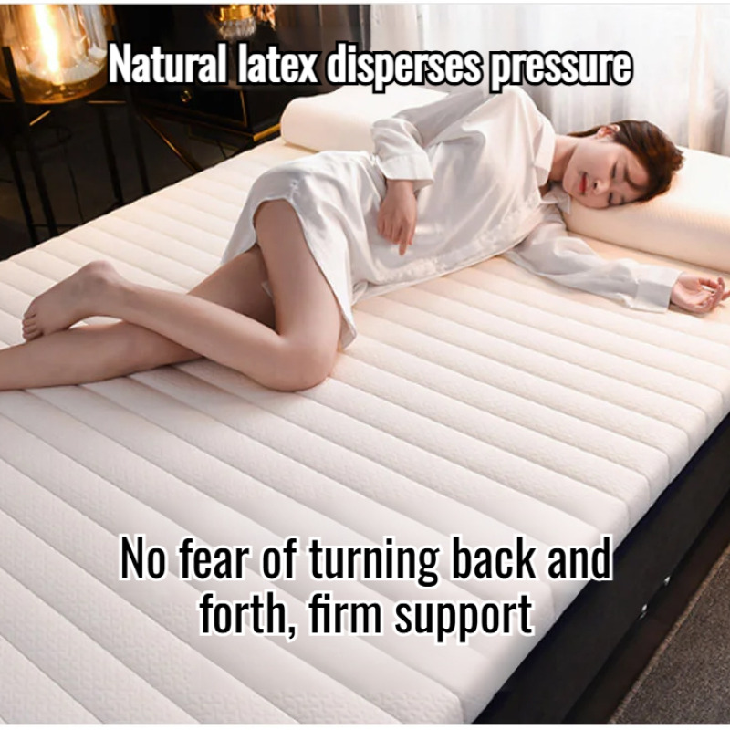 Hypoallergenic Latex Mattress Topper - High-Density Foam Bed Pad with Ergonomic Design, Durable Sleep Upgrade