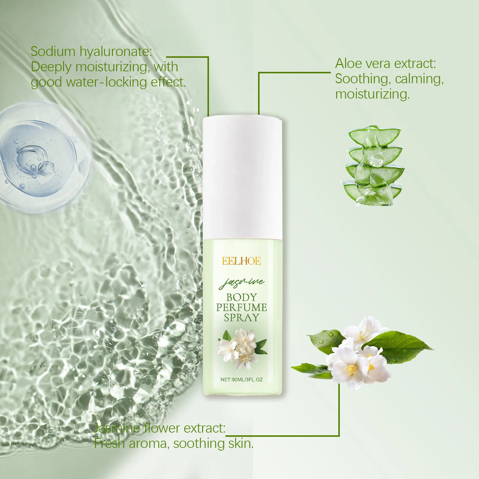 Jasmine Body Parfüm Spray Body Mists Leichter Duft Langanhaltender Duft Glamour Tragbares Parfüm Flüssiges elegantes Parfüm Damen