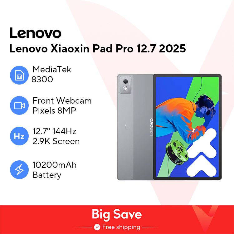 Новый планшет Lenovo Xiaoxin Pad Pro 12,7, 2nd 2025, размер 8300, разрешение 2,9 К, частота обновления 144 Гц, WIFI, 10200 мАч, WIFI, Android