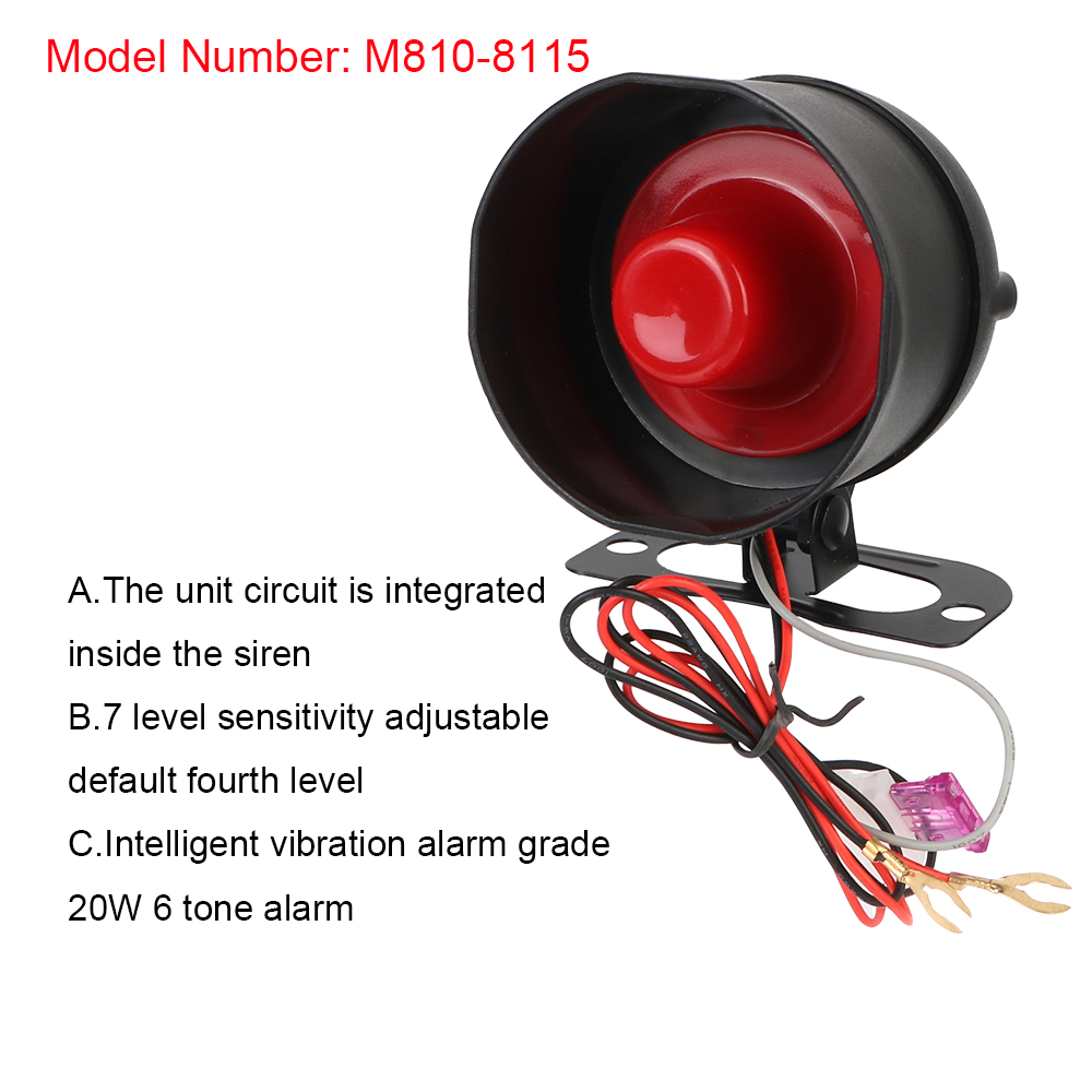 12V M8115 Car Alarm System Vehicle Burglar Security Protection Remote Control Smart Controller Dirt Bike Motorcycle Electronics