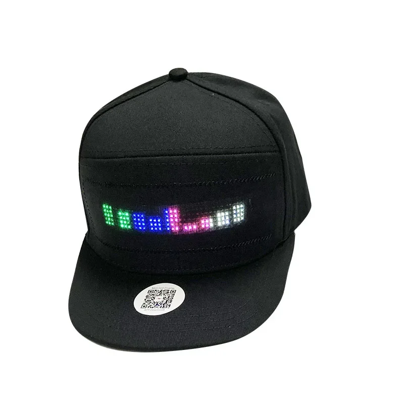 Sombreros con mensaje LED programable por aplicación, gorra de béisbol deportiva luminosa, luz intermitente Led, sombrero y gorra con pantalla LED recargable por USB