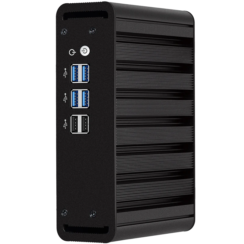 HelorPC-Mini PC industrial fanless, PC com 1LAN, 8USB, 8G, 128G, DDR3, apoio Windows 7, 8, 10, Linux, Pfense, Firewall, computador do escritório