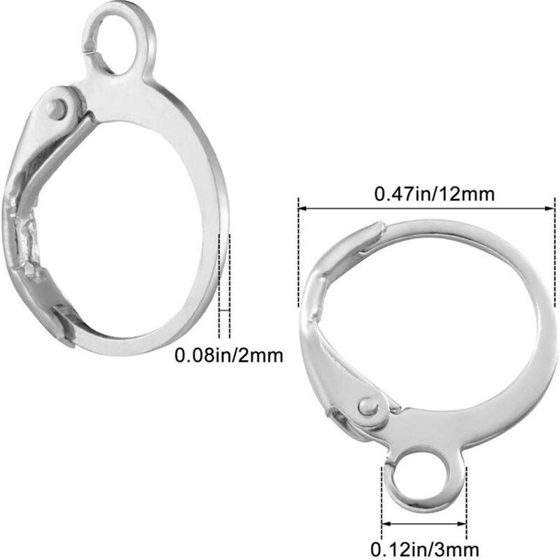 低刺激性イヤリングフック,50個,真ちゅう製レバー,ラウンドイヤーフック,オープンループ,イヤリングデザインジュエリー作り用