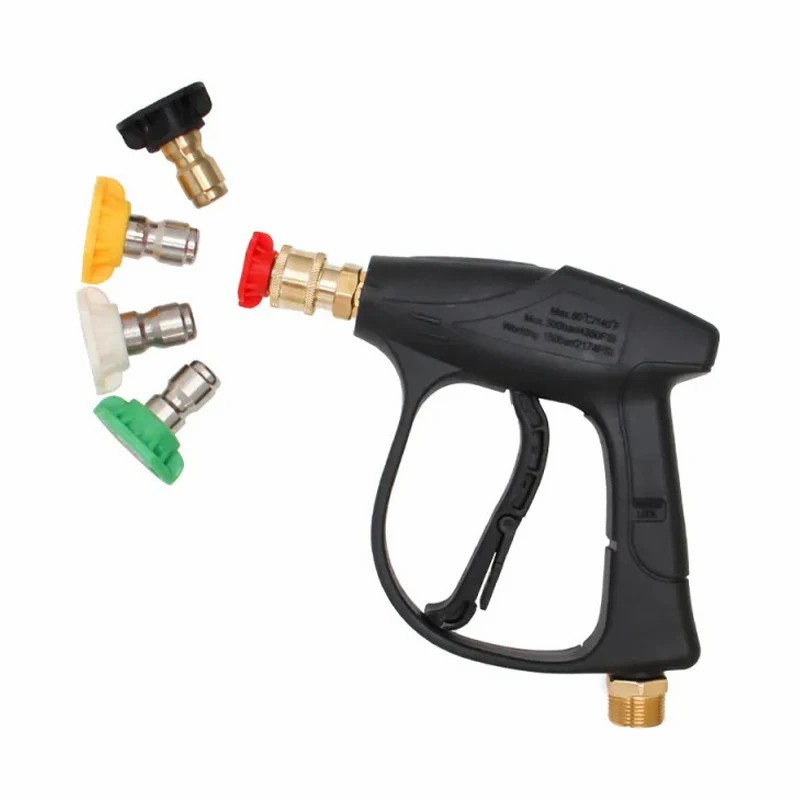 Pistola curta de alta pressão para lavagem de carro, alto desempenho, pistola de água, limpador de carro, 1/4 ", bico de conexão rápida