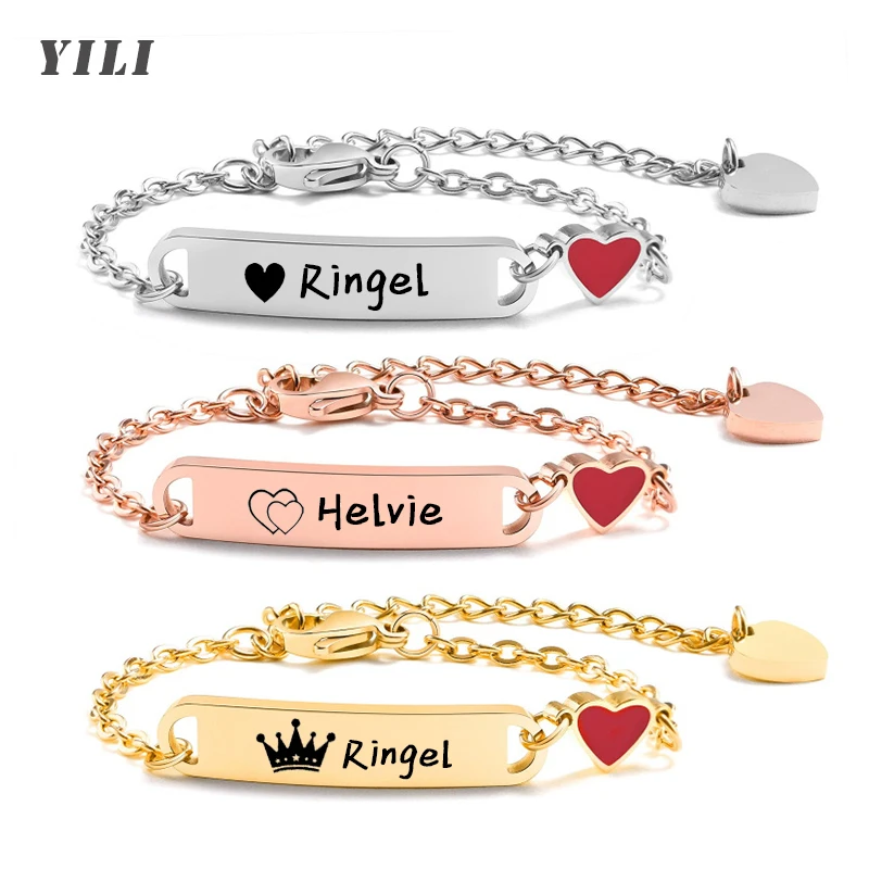 Gepersonaliseerde Baby Naam Armband 14K Vergulde Aangepaste ID Armbanden voor Meisjes Jongens Aangepaste Tekst Armband Pasgeboren Cadeau