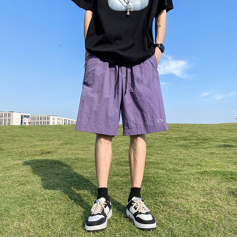Calções masculinos calças verão casual shorts calças com cordão macacão all-match coreano simples calças largas tendência moda masculina