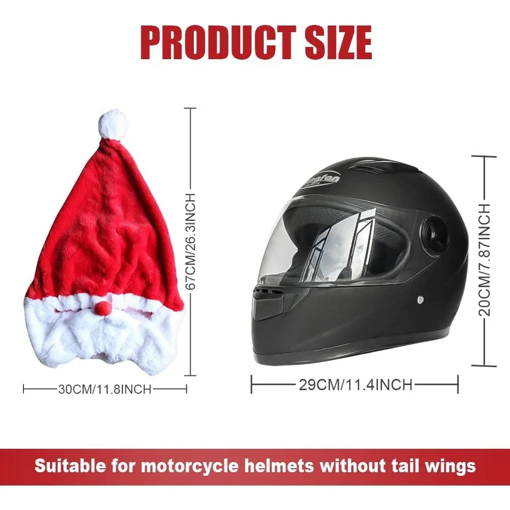 Christmas Motorcycle Full Helmet Plush Cover Creative Santa Claus Motorcycle Helmet Hat Outdoor Personalized Ride Christmas Gift