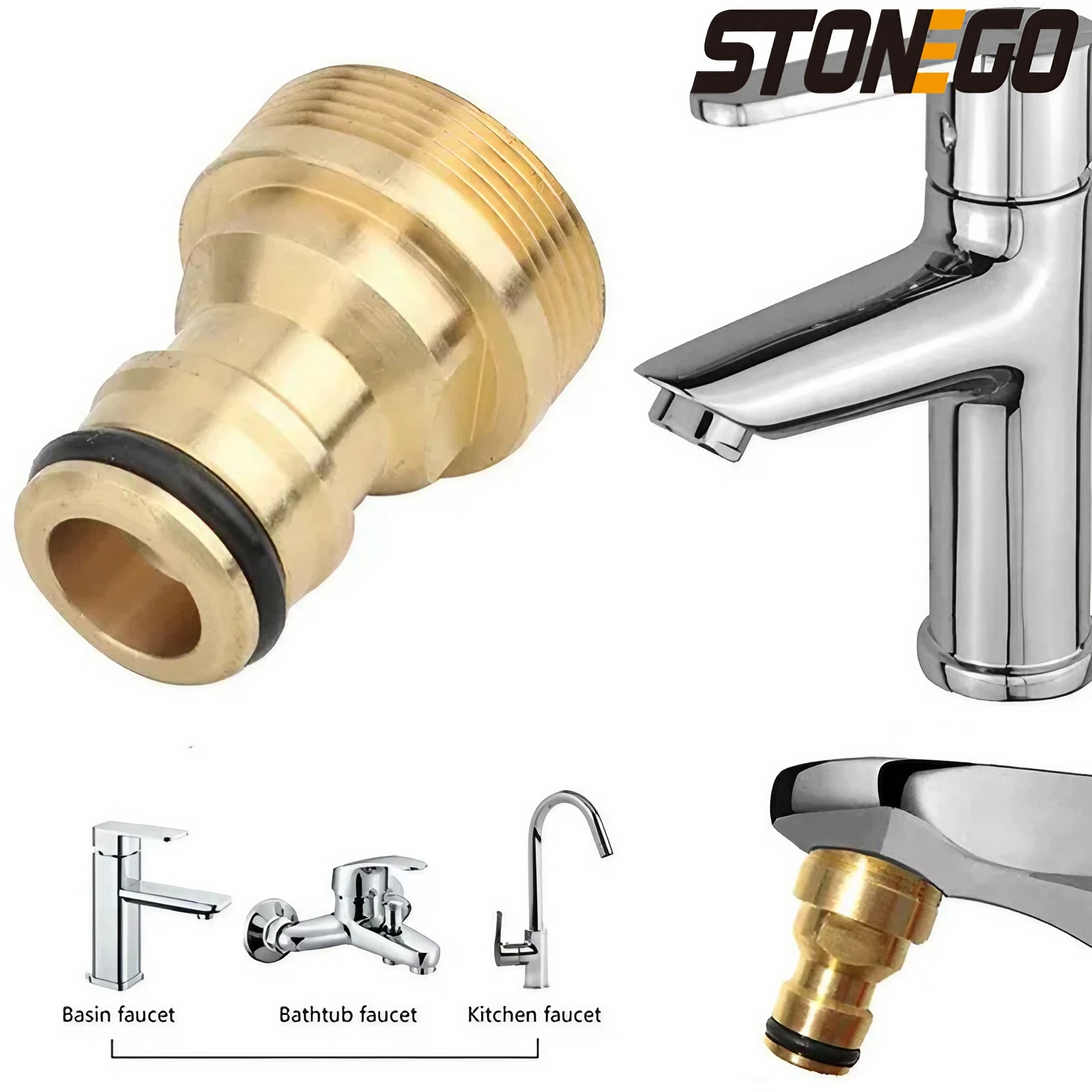STONEGO, adaptadores universales de utensilios de cocina para conector de grifo, adaptador de manguera mezcladora, adaptador de grifo de ajuste de unión de tubería
