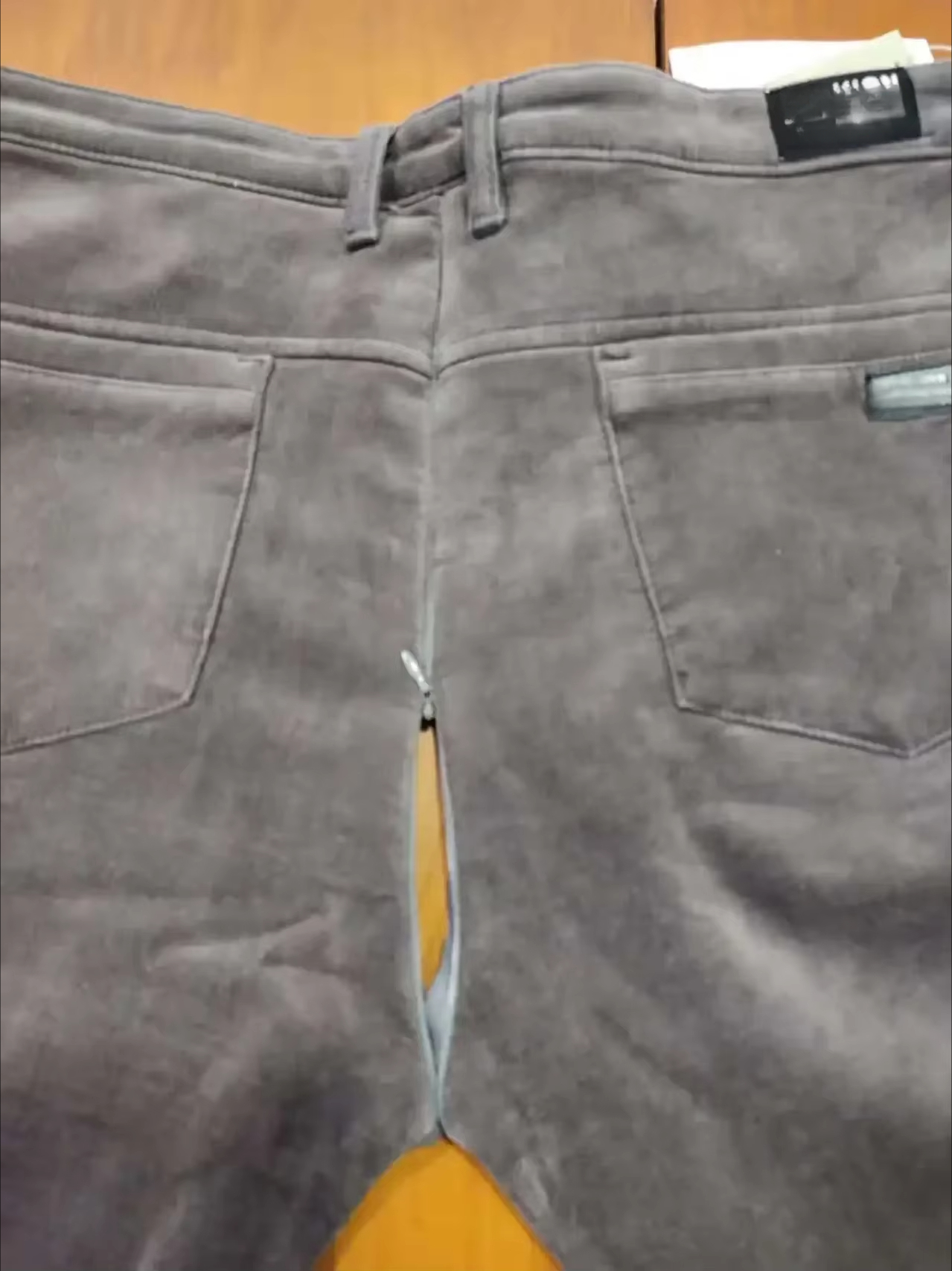 Zipper Opening Car Driver Outdoor Convenient Crotch  Without Taking Off PantsQuality Cashmere Trousers Men Middle-aged Winter