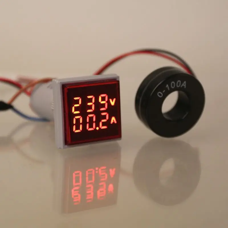 0-100A 60-500V Voltímetro Amperímetro Pantalla LED Voltímetro Decector corriente Squar KXRE