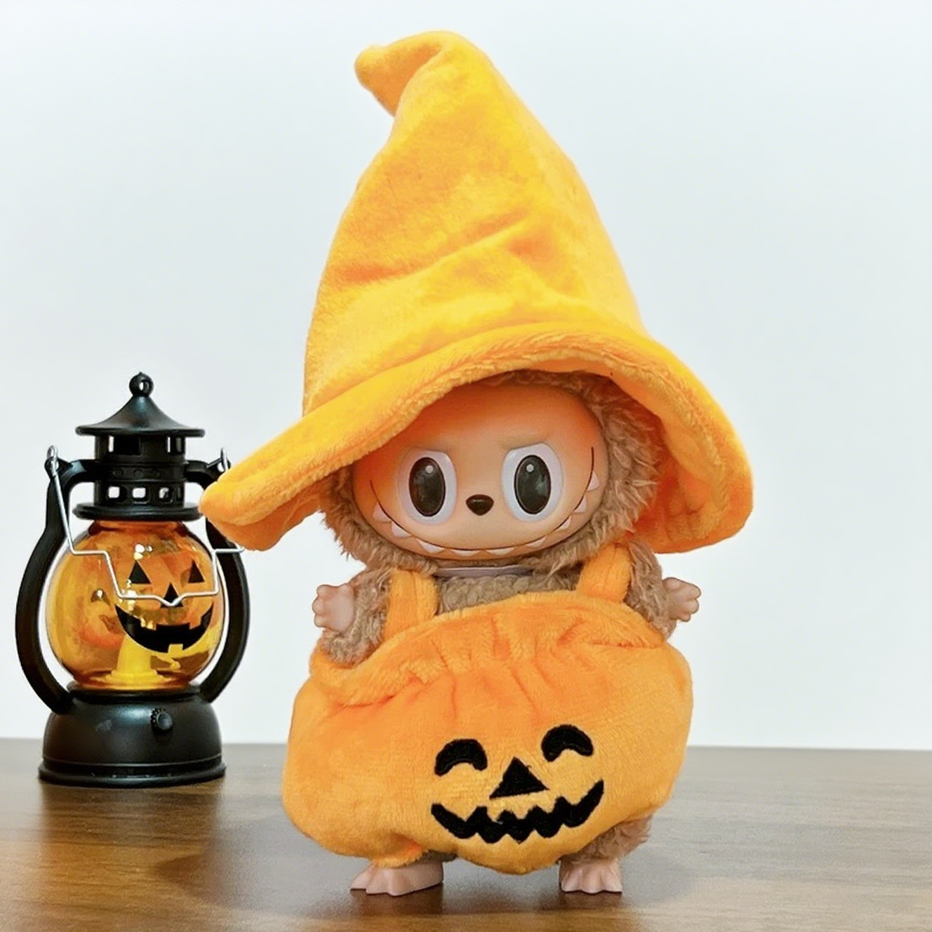 Плюшевый костюм тыквы на Хэллоуин для 17 см, аксессуары для куклы Лабубу, комплект платья в стиле тыквы, модная одежда, наряд для подарка Labubu