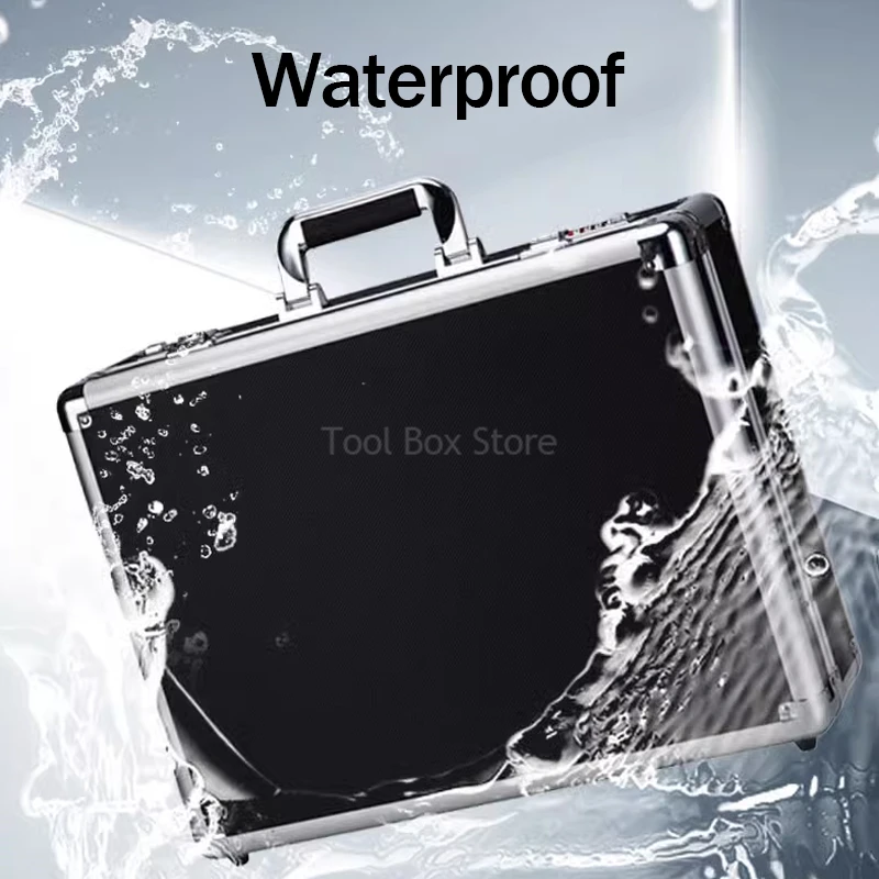 Portable Aluminum Tool Box Password Case Portable Equipment Toolbox Organizer Shockproof Safety Instrument Tool Case Suitcase