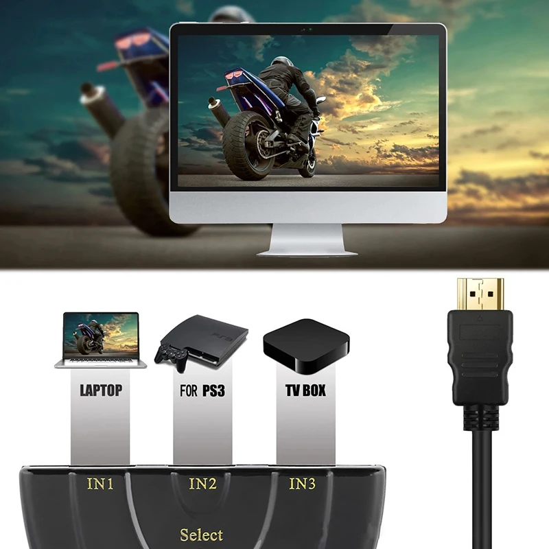 HDMI-kompatibel Schalter KVM Splitter 4K 2K 3D 3 eingang 1 Ausgang Mini 3 Port VIdeo switcher Hub 1080P Für DVD HDTV Xbox PS3 PS4