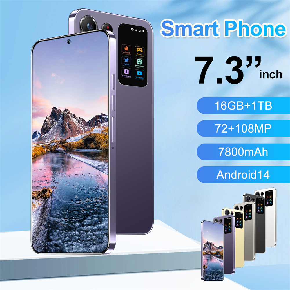 New SMS24 Ultra smartphone 7.0 HD Screen Cell phone 16GB+1TB Cellphones Dual Sim Face Unlocked 5G Original Mobile Phones Android
