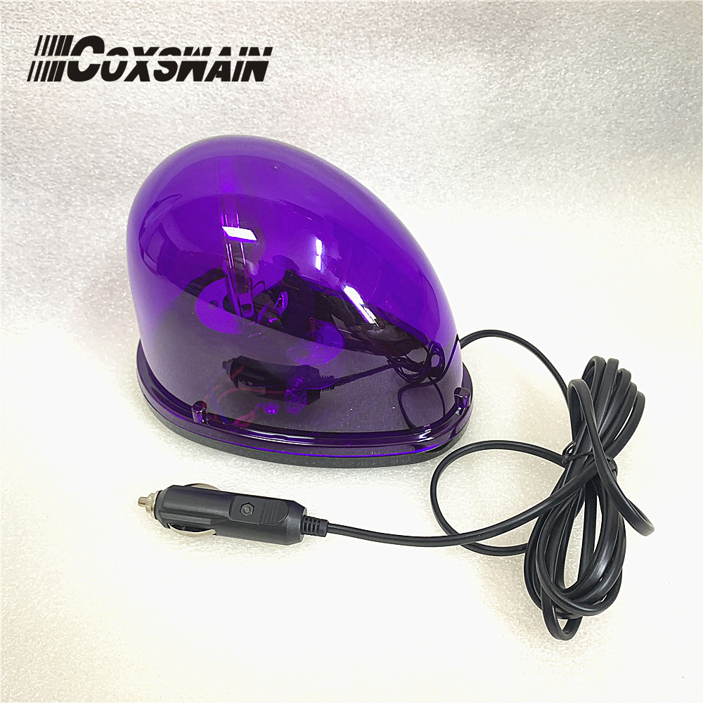D214 Purple Rooftop Beacon Rotating Light, Magnetic Base, Emergency Warning Light For ATV, Trucks, Police, Ambulance, Bus