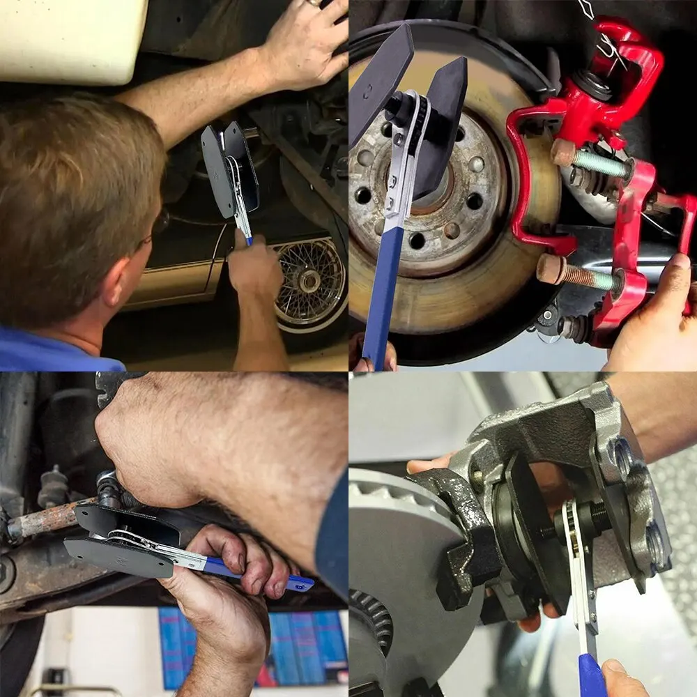 Ratchet Brake Piston Caliper Spreader Tool Stainless Steel Press Twin Quad Separator Pad Disc Repair Kits Brake Caliper Tool