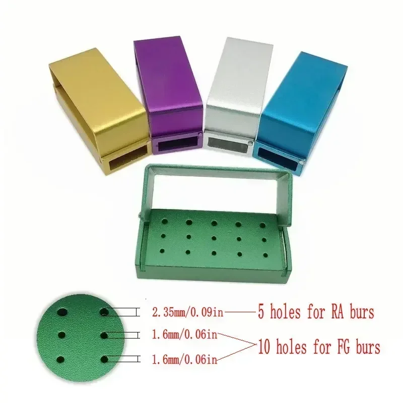 30/15 Löcher Aluminium Dental Burs Halter Block Dental Desinfektion Box Für FG Bohrer Und RA Bohrer