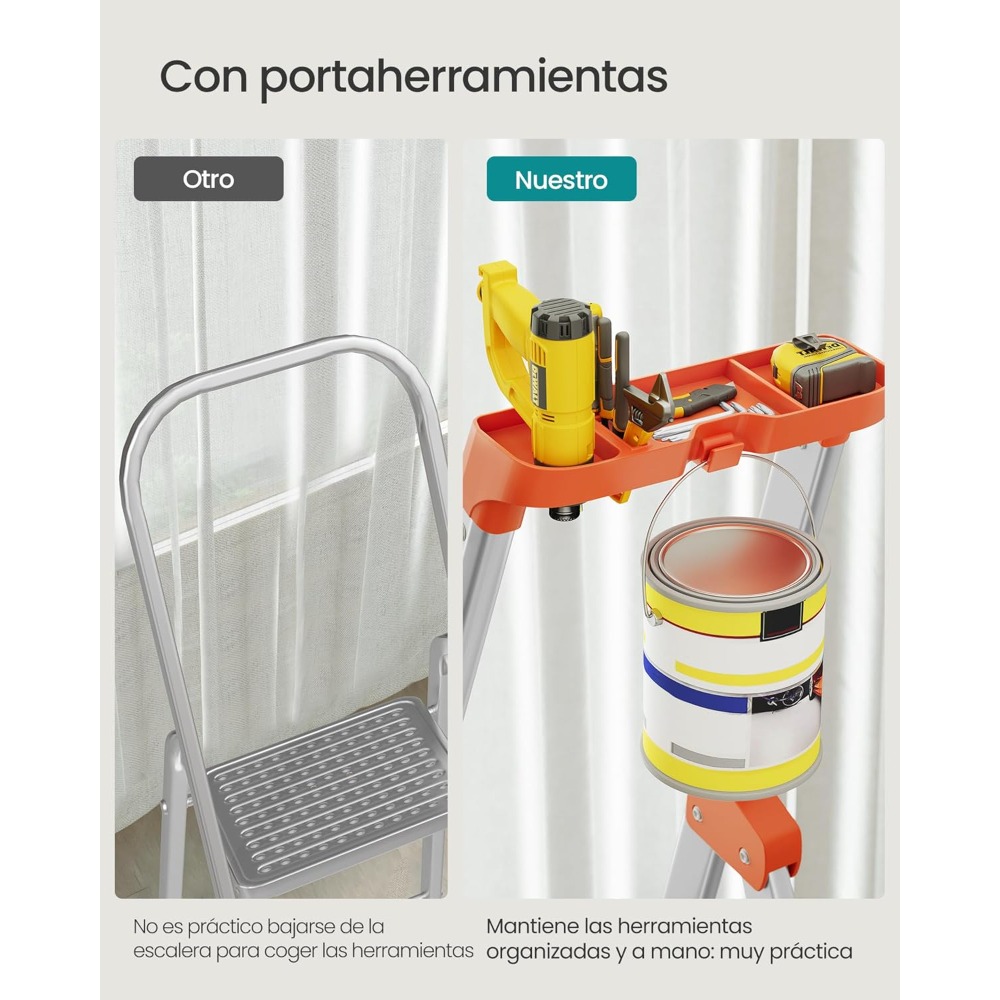 6, Aluminio com Profundo 12 cm, Dobrável, Banja y Tortas Antislizantes, Carga