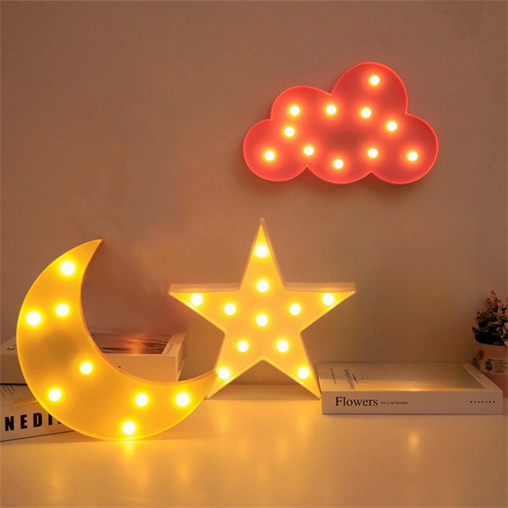 1PC creatief LED-vormig nachtlampje, aangedreven door een batterijdoos (exclusief batterijen), geschikt voor fotografie en feestdecoratie
