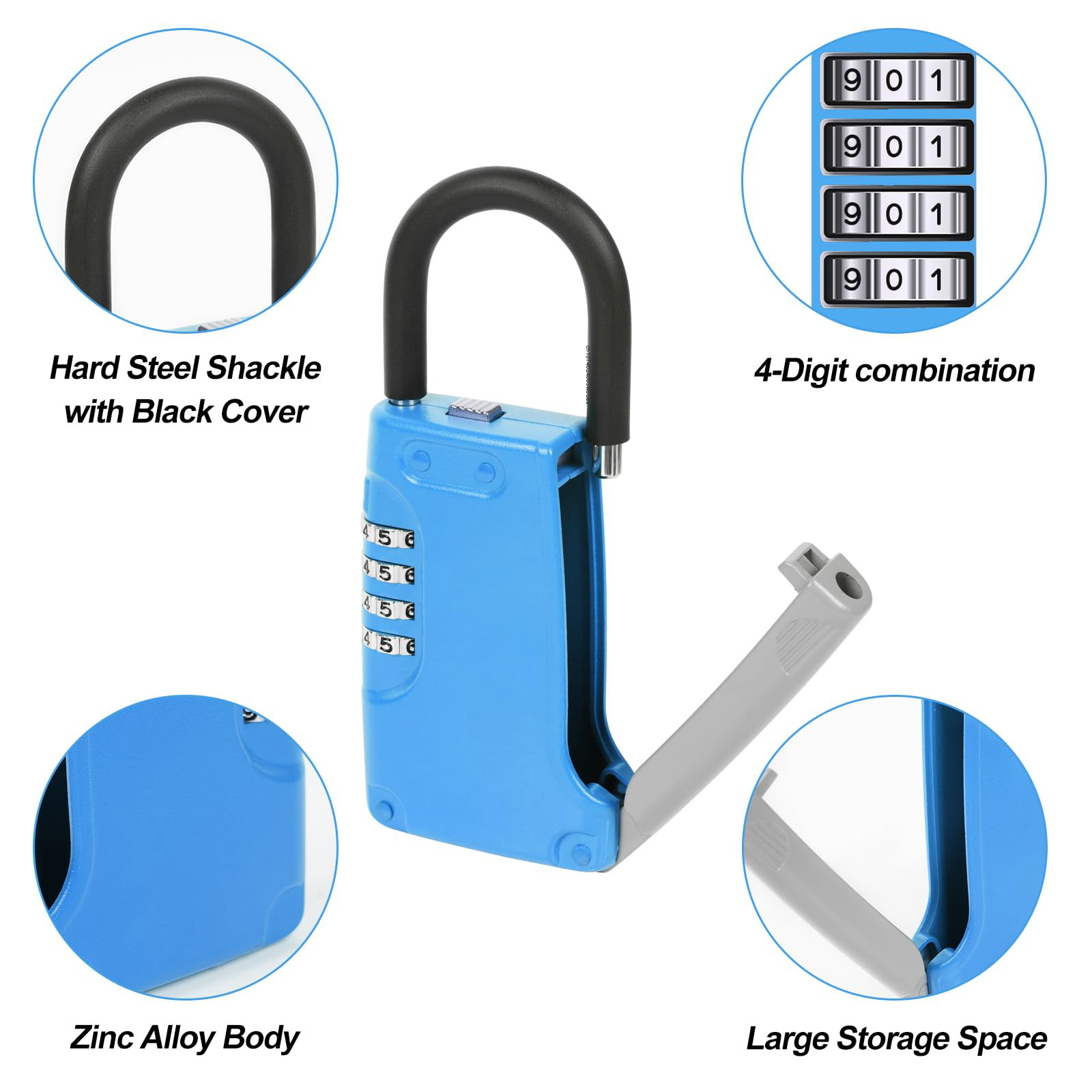 Full Metal Secret Box for Outside Resettable Hanging Key Safe Lock Box for House Keys Realtors Garage Spare Padlock Key Lock Box