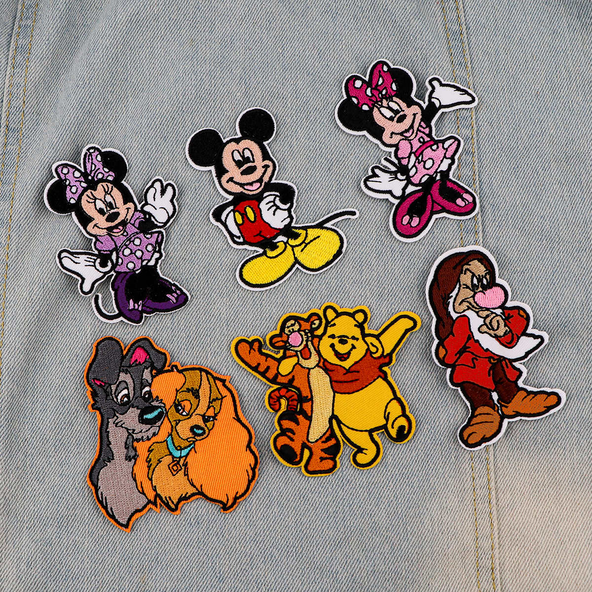 Remendos de ponto bonito em roupas dos desenhos animados mushu dragão bordado remendos animais emblemas ferro no remendo diy acessórios de roupas