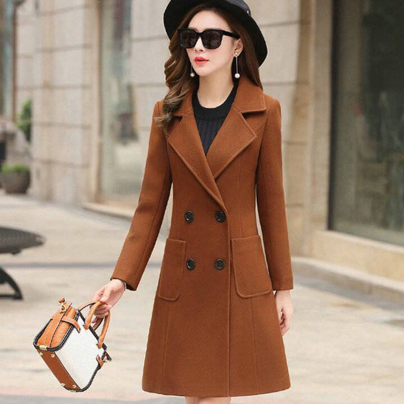2023 neue Elegante frauen Winter Koreanische Version Plus Größe Schlank Woolen Mäntel Weibliche Mode Temperament Woolen Mantel
