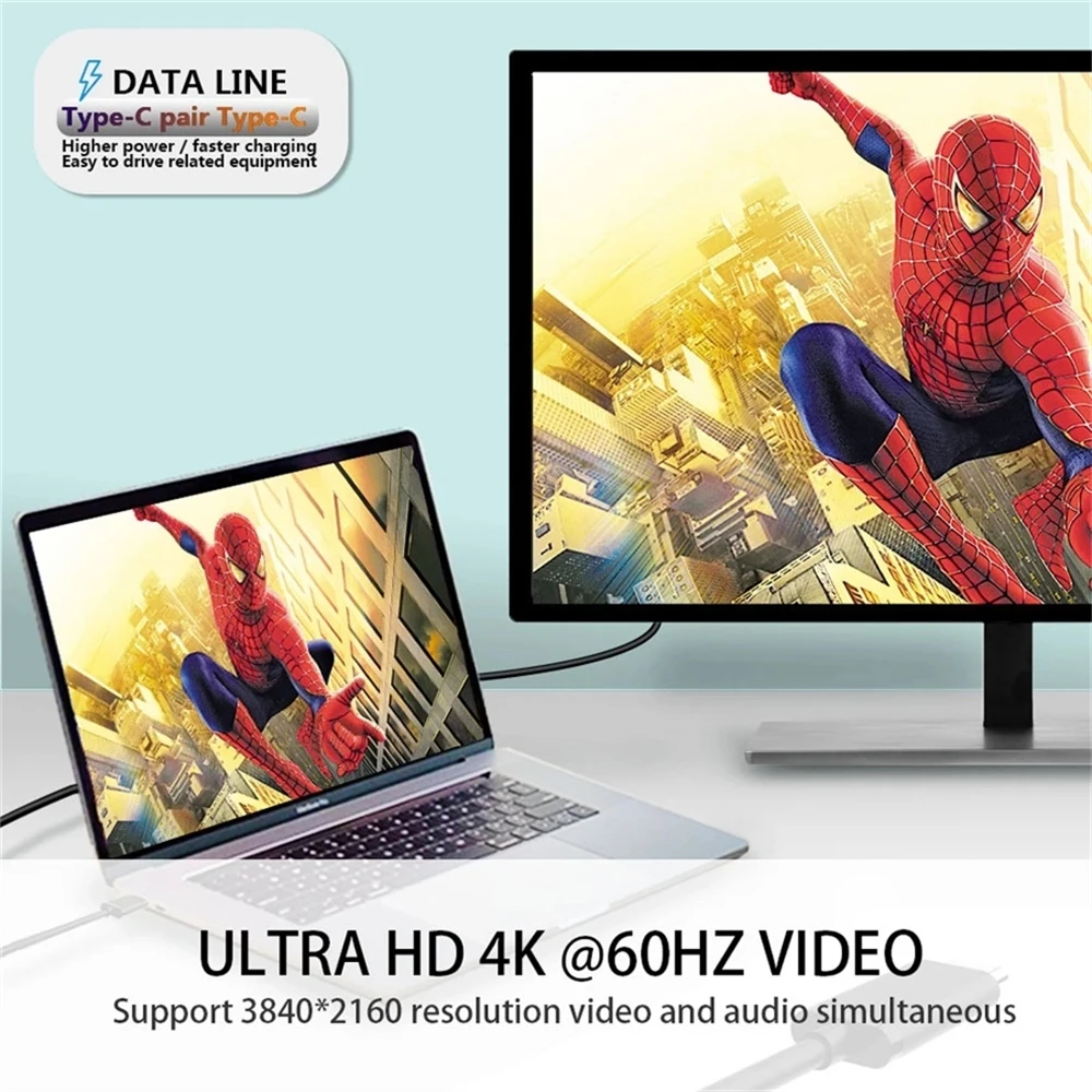 Удлинительный кабель USB C 3.1 Gen2 10 Гбит/с Тип C к C PD 100 Вт QC4.0 3.0 5A Кабель для быстрой зарядки для MacBook Pro 4k 60 Гц Видеокабель