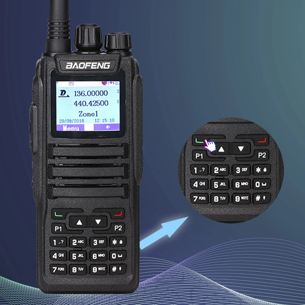 Baofeng DMR Mobilfunk Walkie Talkie Transceiver Analog & Digital DM 1701 Tier1+2 Dual Time Slot Open GD77 Dual Band Amateurfunk