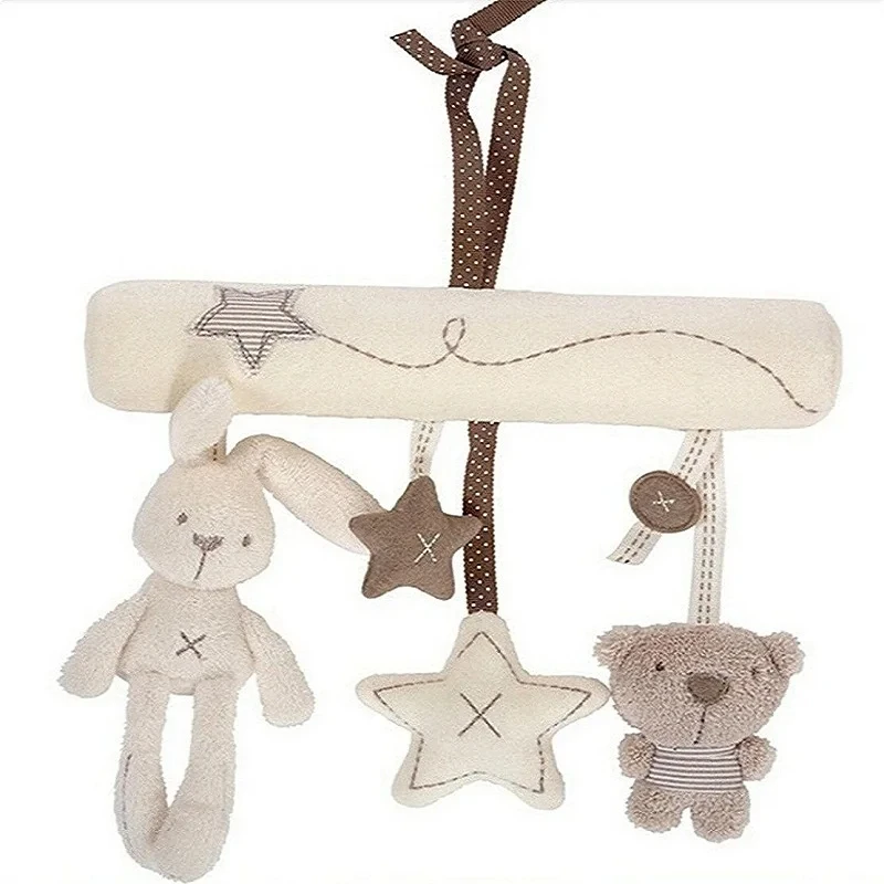 สัตว์กระต่ายแขวน Plush Twisted Pram ของเล่น Rattle เกลียวเด็กเกลียวเตียงของเล่น Kawaii ตุ๊กตาสัตว์ตุ๊กตาเด็กผู้หญิง