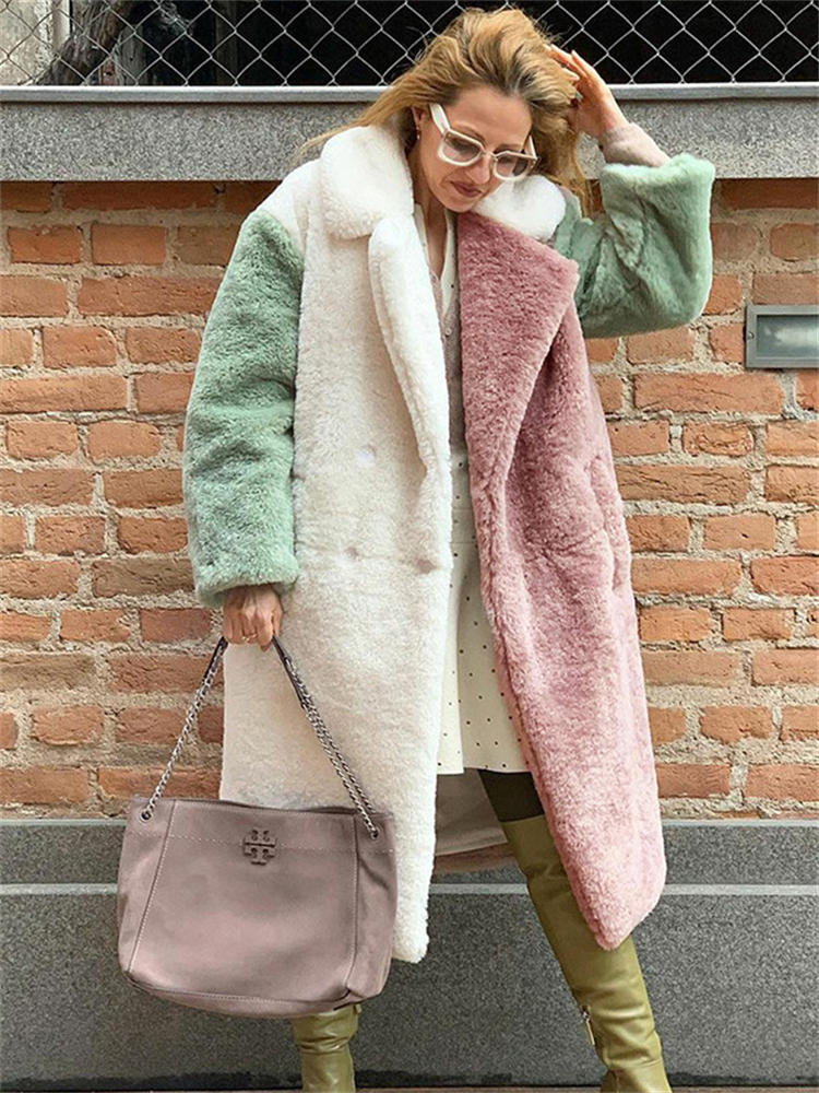 Verdicken Patchwork Kunst pelz Mantel warme Rex Kaninchen Pelze mittellange Mäntel Luxus Plus Size Jacke Winter Frauen Mode Chaquetas