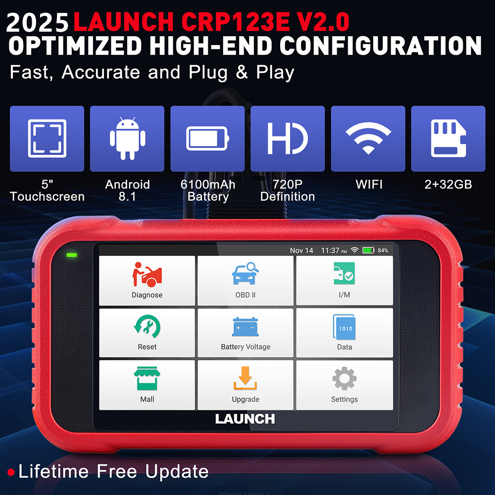 LAUNCH X431 CRP123E V2.0 OBD2 Scan Tool ABS SRS Motor AT Auto Diagnose Scanner Volle OBD2 DIY Code Reader Lebenslange Kostenlose Update
