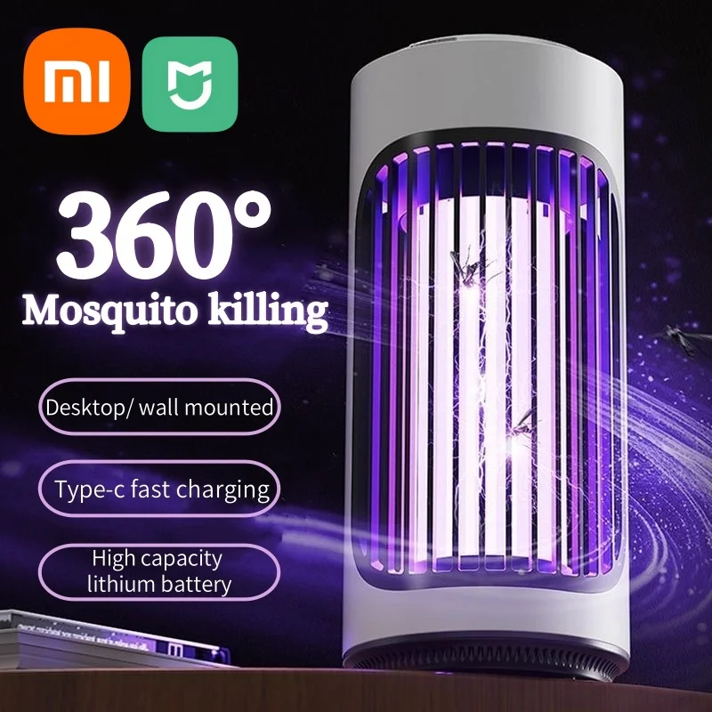 Xiaomi Electric Mosquito Killer Lamp USB Charging Portable Household Indoor Mosquito Repellent Portable 360 Degree Kill Flies