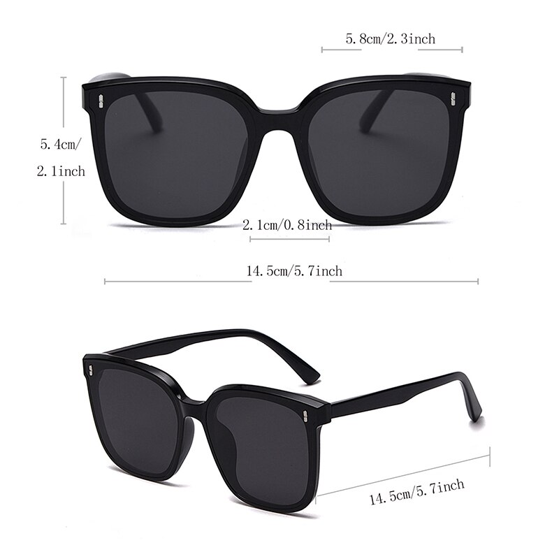New Big Frame Óculos de sol para mulheres Moda Square Too Glasses Ladies Glasses Outdoor Sunshade Mirror for Men