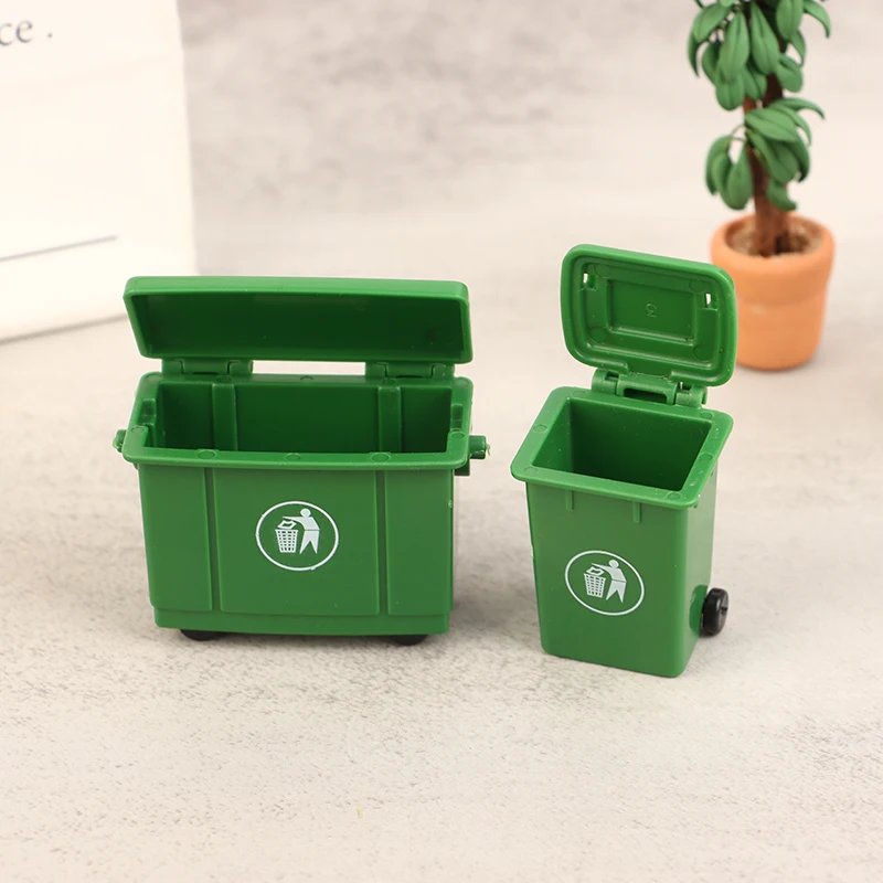 1Set 1:12 Puppenhaus Miniatur Mülleimer Spielzeug Mini Hygiene Mülleimer Modell Simulation Müll Bordstein Papierkorb Kind Spielzeug geschenk
