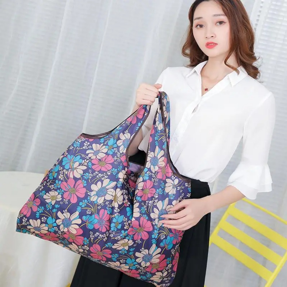 Large Capacity Home Storage Grocery Bag Versatile Folding Shopping Bag Waterproof Shoulder Storage Tote Bag Reusable
