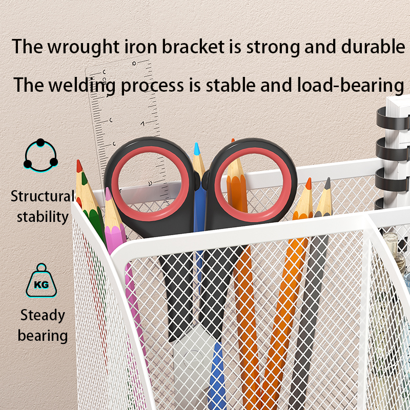 1PCS Desk Organizer Pen Holder MeshPencil Holder Large capacity MetalDesktop Storage Box for Office andSchool supplies