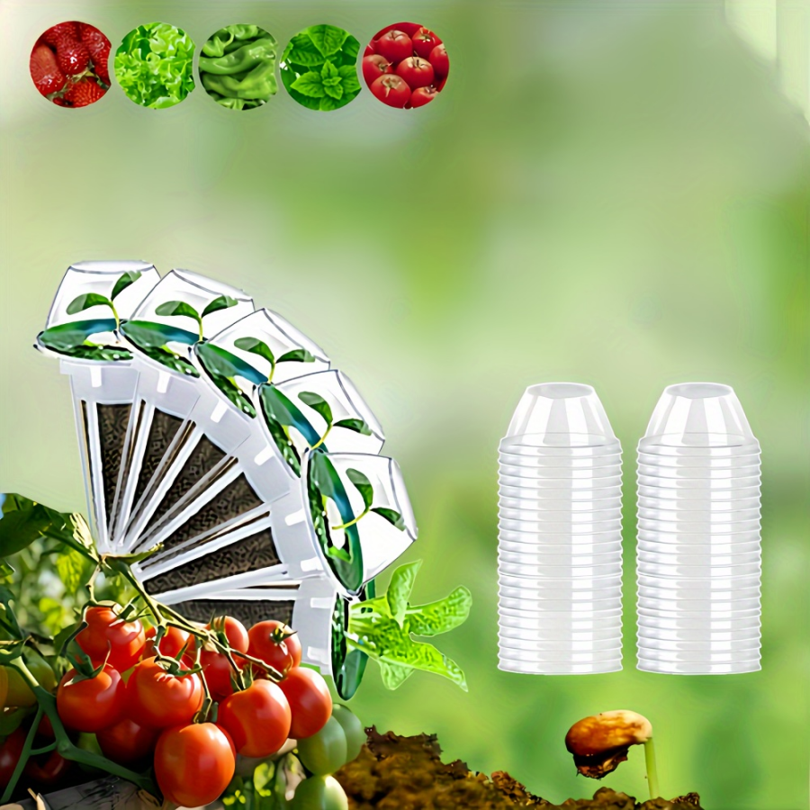 120 pçs acessórios de jardim hidropônico pod kit incluindo cestas de cultivo tampas de isolamento transparente planta crescer esponjas etiquetas para se