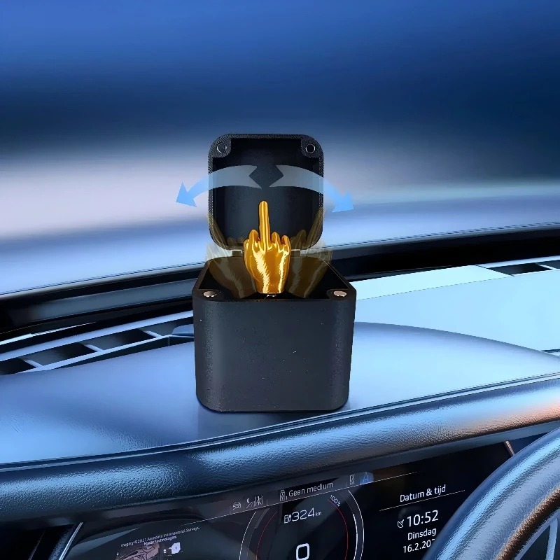 Engraçado dedo médio em caixa - presente de mordaça de decoração de mesa para Halloween, Natal e aniversário, brinquedo de escritório inovador e decoração de casa