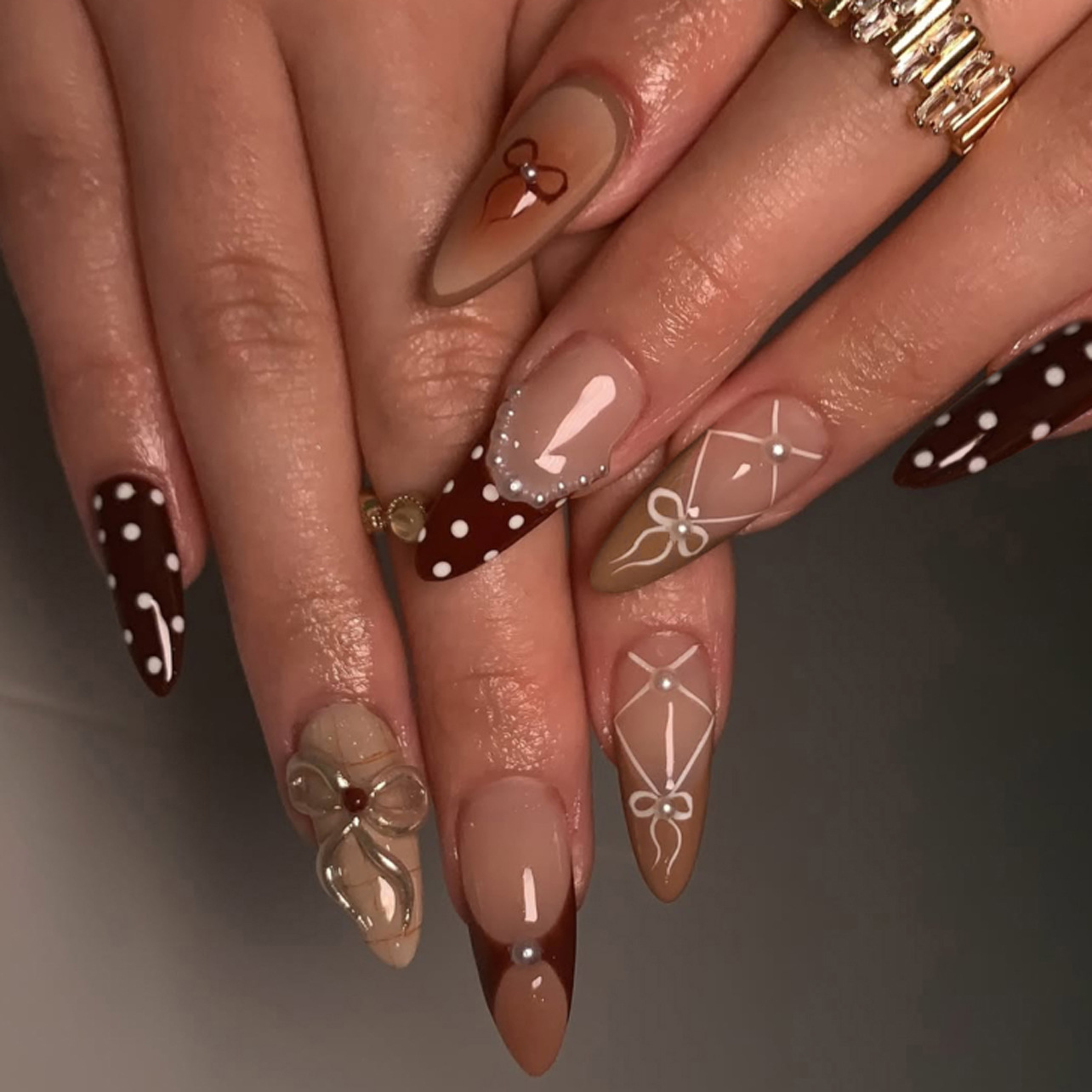 24 Uds uñas postizas chica picante lazo plateado con uñas postizas de diamante con pegamento prensa de almendra en uñas negro fresco Y2k juego de uñas de almendra