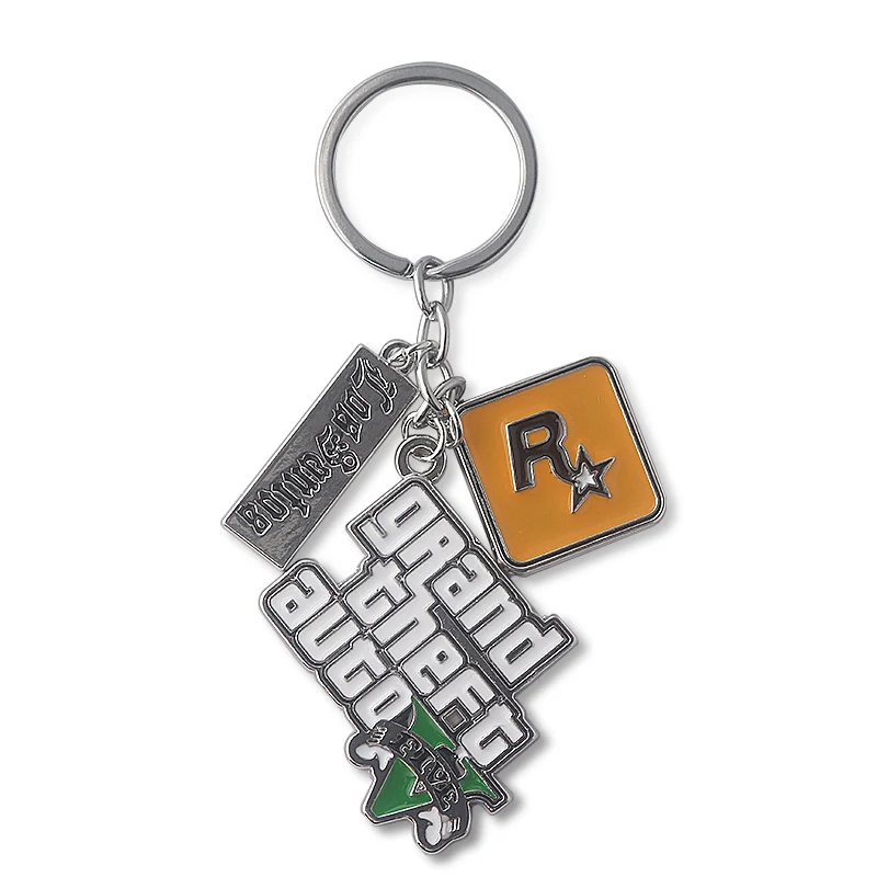 게임 GTA5 Grand Theft Auto 5 키 체인 Grand Theft Autob Rock Star Tommy 여성용 남성용 고품질 열쇠 고리 Llavero Gift