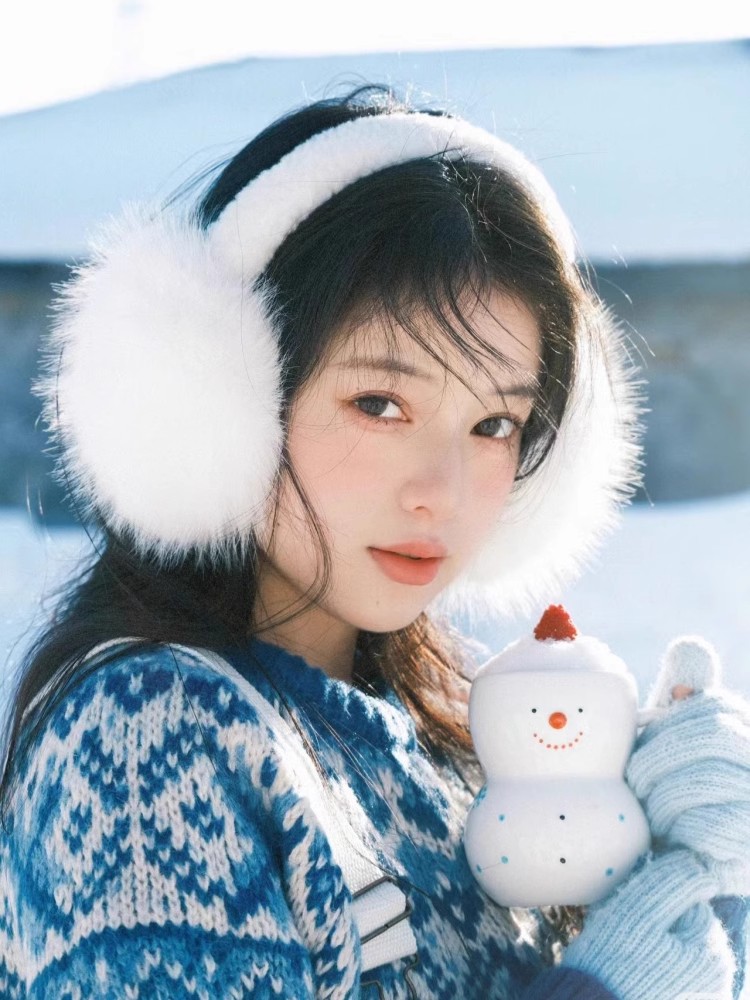 겨울 따뜻한 귀마개 여성을위한 흰색 스웨이드 플러시 귀마개 접이식 부드러운 두꺼운 귀마개 귀여운 간단한 Earlap 액세서리 귀마개